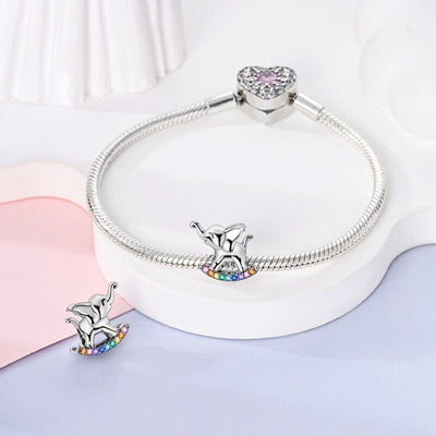 Multicoloured Rocking Elephant Lucky Charm - bellissi