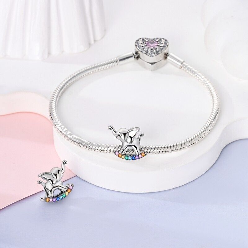 Multicoloured Rocking Elephant Lucky Charm - bellissi