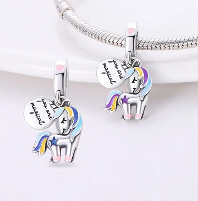 Multicoloured Unicorn Changing Colour Charm - bellissi