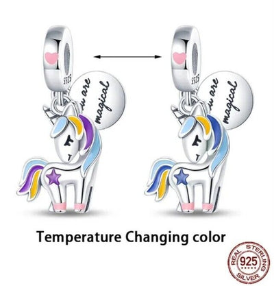 Multicoloured Unicorn Changing Colour Charm - bellissi