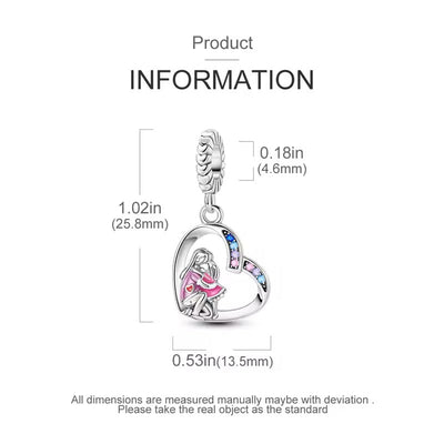 Mum & Daughter Hugging Dangle Charm - bellissi