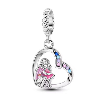 Mum & Daughter Hugging Dangle Charm - bellissi