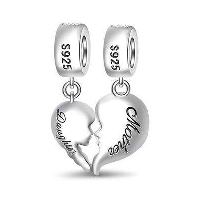 Mum & Daughter Love Heart Charm - bellissi