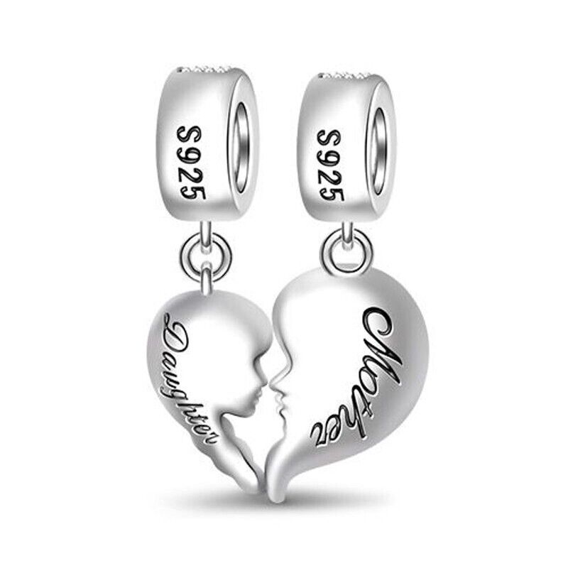 Mum & Daughter Love Heart Charm - bellissi