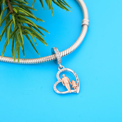 My Dad My Hero Heart Charm - bellissi