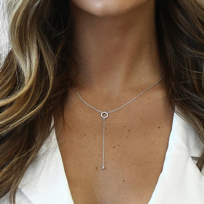 Necklace Circular Zircon Pendant 925 Sterling Silver - bellissi