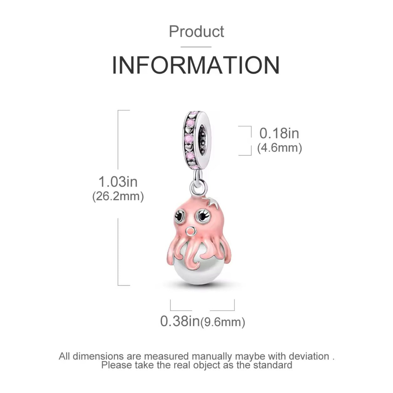Octopus Glow in Dark Dangle Charm - bellissi