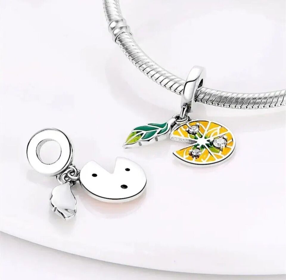 Orange Lemon Slice Dangle Charm - bellissi