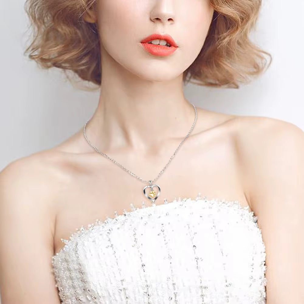 Paw Love Heart Necklace - bellissi
