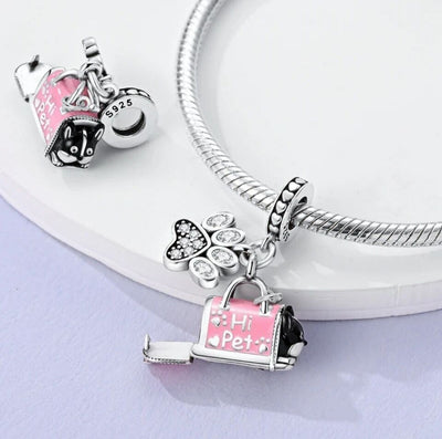 Paw Print & Cat In Pink Bag - bellissi