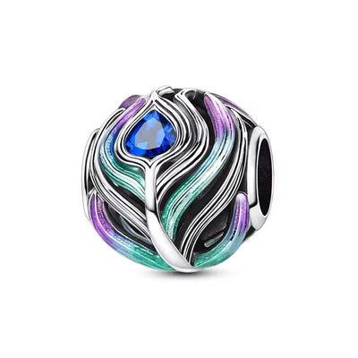 Peacock Feather Crystal Charm - bellissi