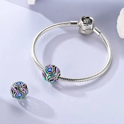 Peacock Feather Crystal Charm - bellissi