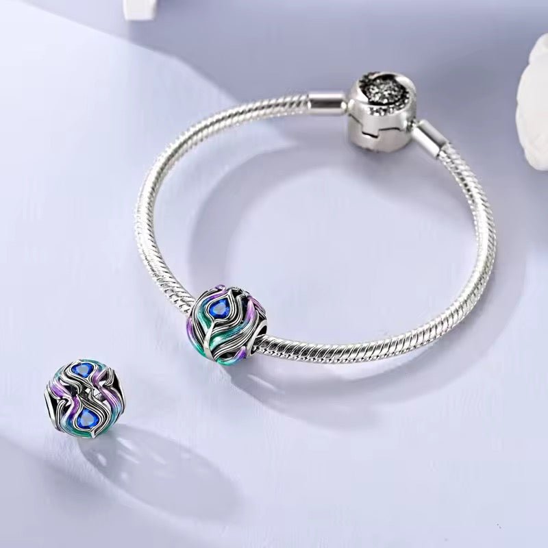 Peacock Feather Crystal Charm - bellissi