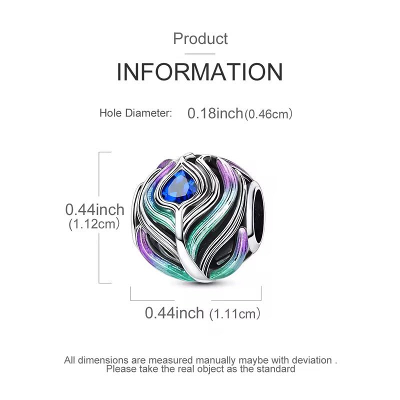 Peacock Feather Crystal Charm - bellissi