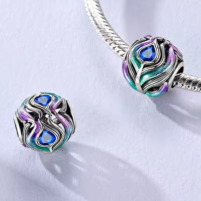 Peacock Feather Crystal Charm - bellissi