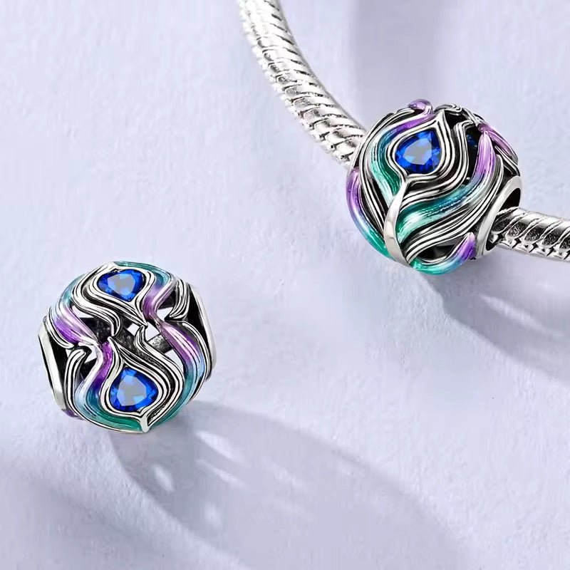 Peacock Feather Crystal Charm - bellissi