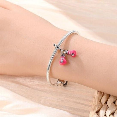 Pink Boxing Gloves Dangle Charm - bellissi
