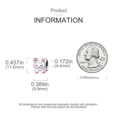 Pink Cute Pig Bead Charm - bellissi