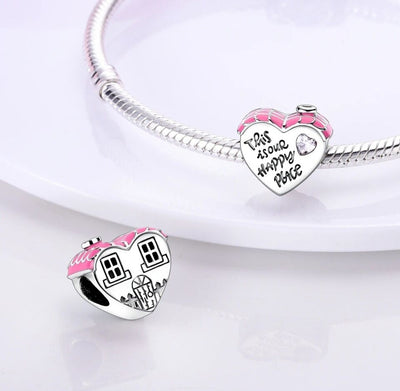Pink Heart Home House Charm - bellissi