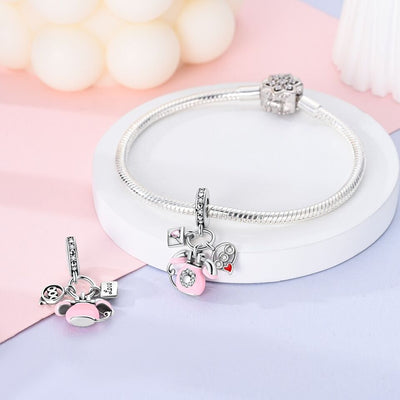 Pink Telephone & Letter Charm - bellissi