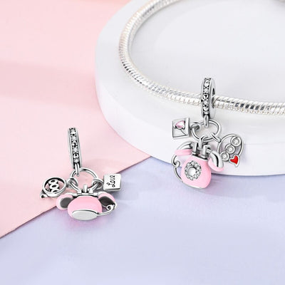 Pink Telephone & Letter Charm - bellissi