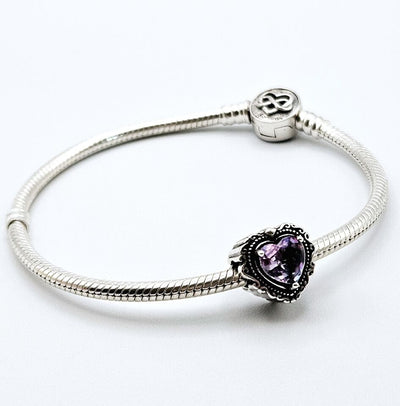 Purple Pink Love Heart Charm - bellissi