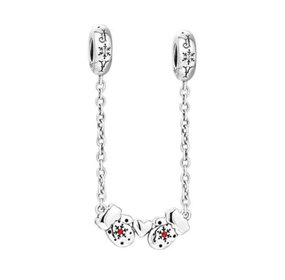 Red Gloves With Snowflake Safety Chain - bellissi