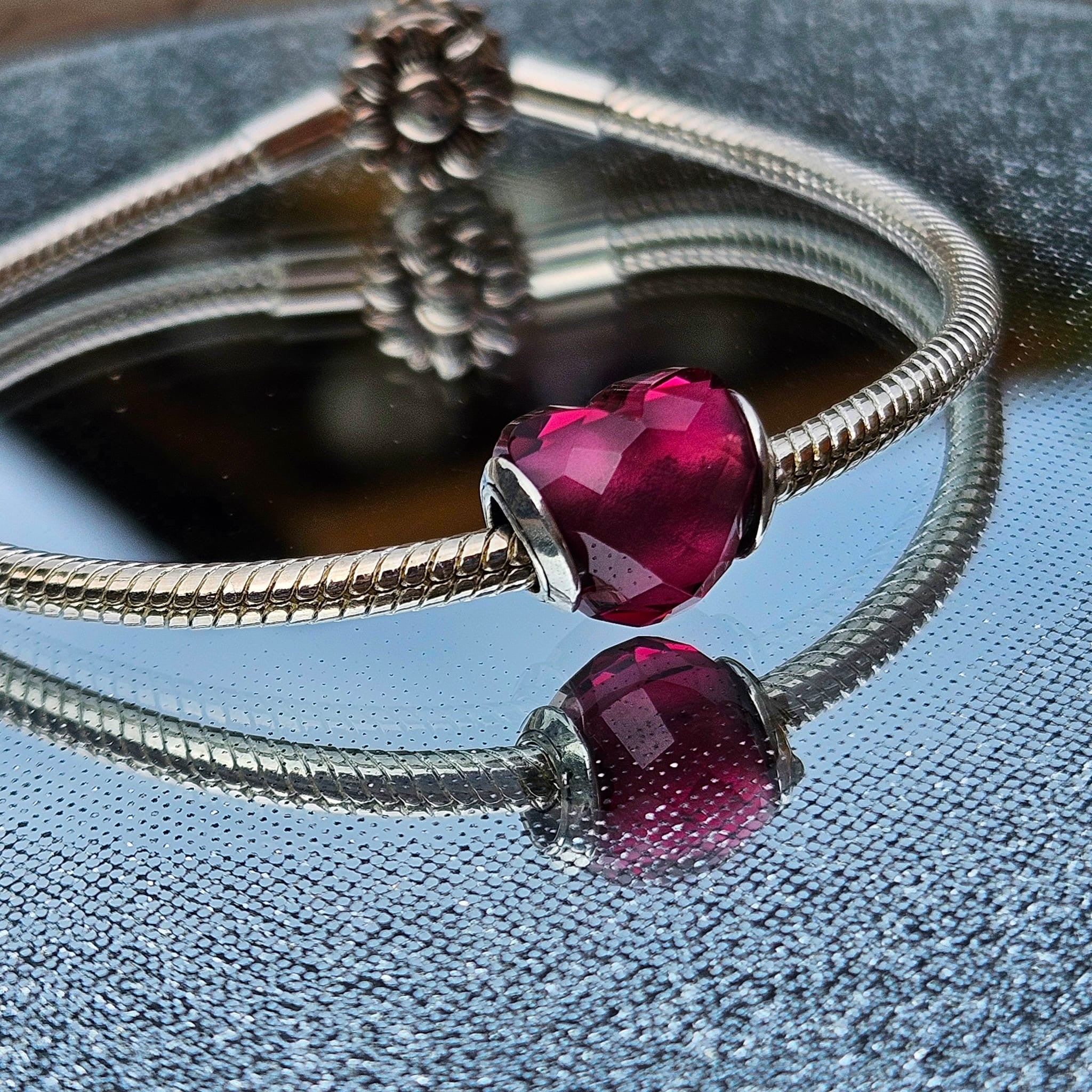 Red Heart Murano Glass Charm - bellissi