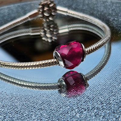 Red Heart Murano Glass Charm - bellissi