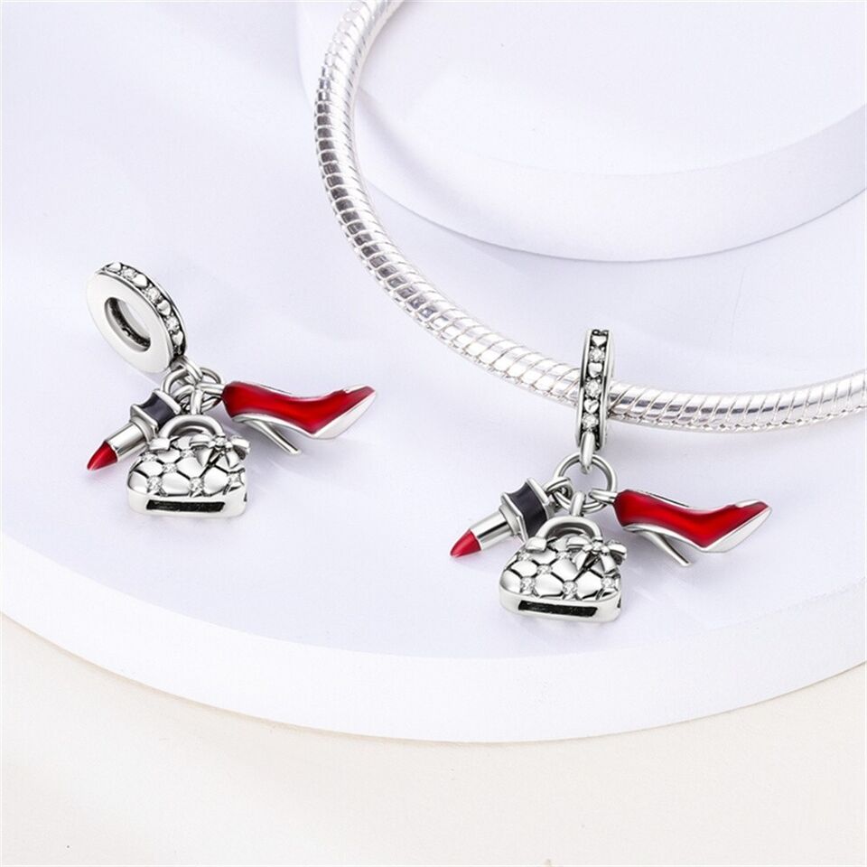 Red Heels Bag & Lipstick Dangle Charm - bellissi