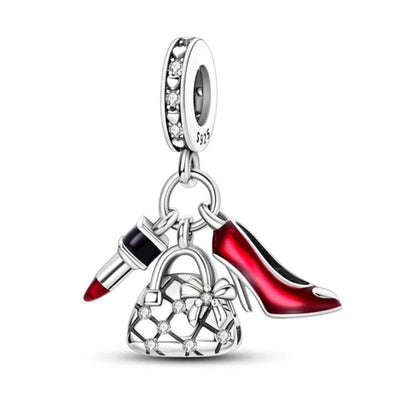 Red Heels Bag & Lipstick Dangle Charm - bellissi