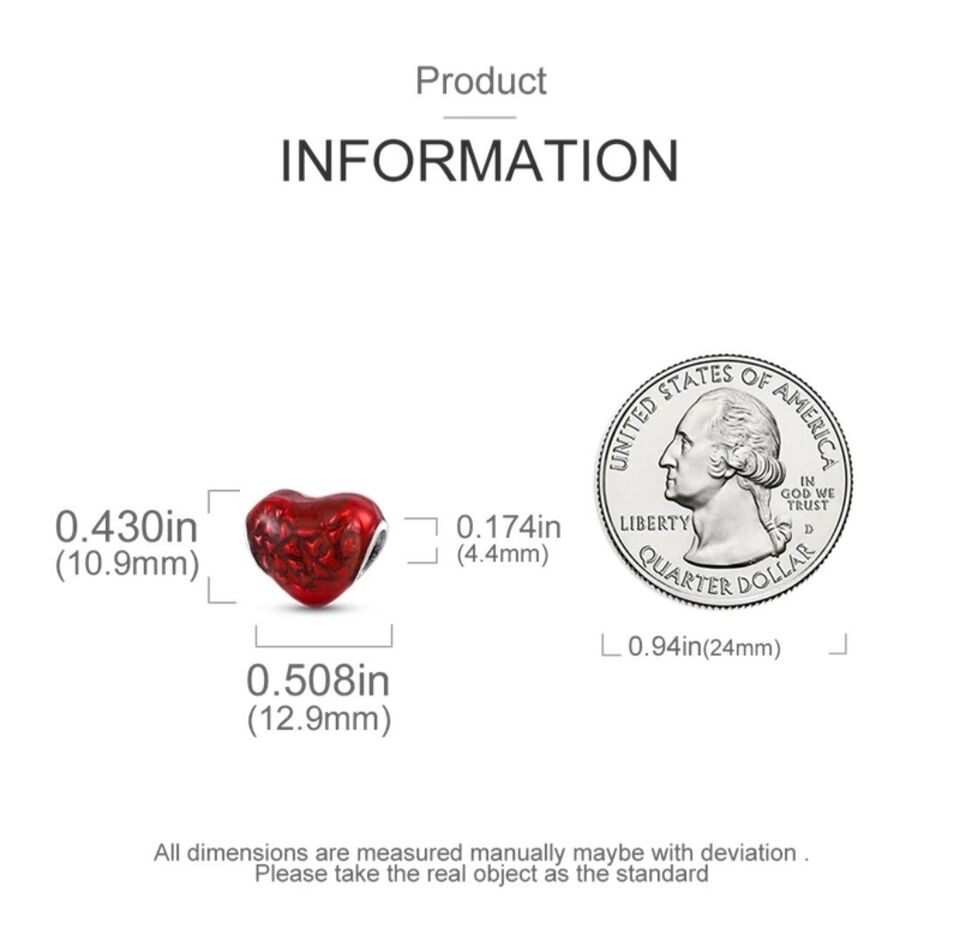 Red Love Heart Charm - bellissi