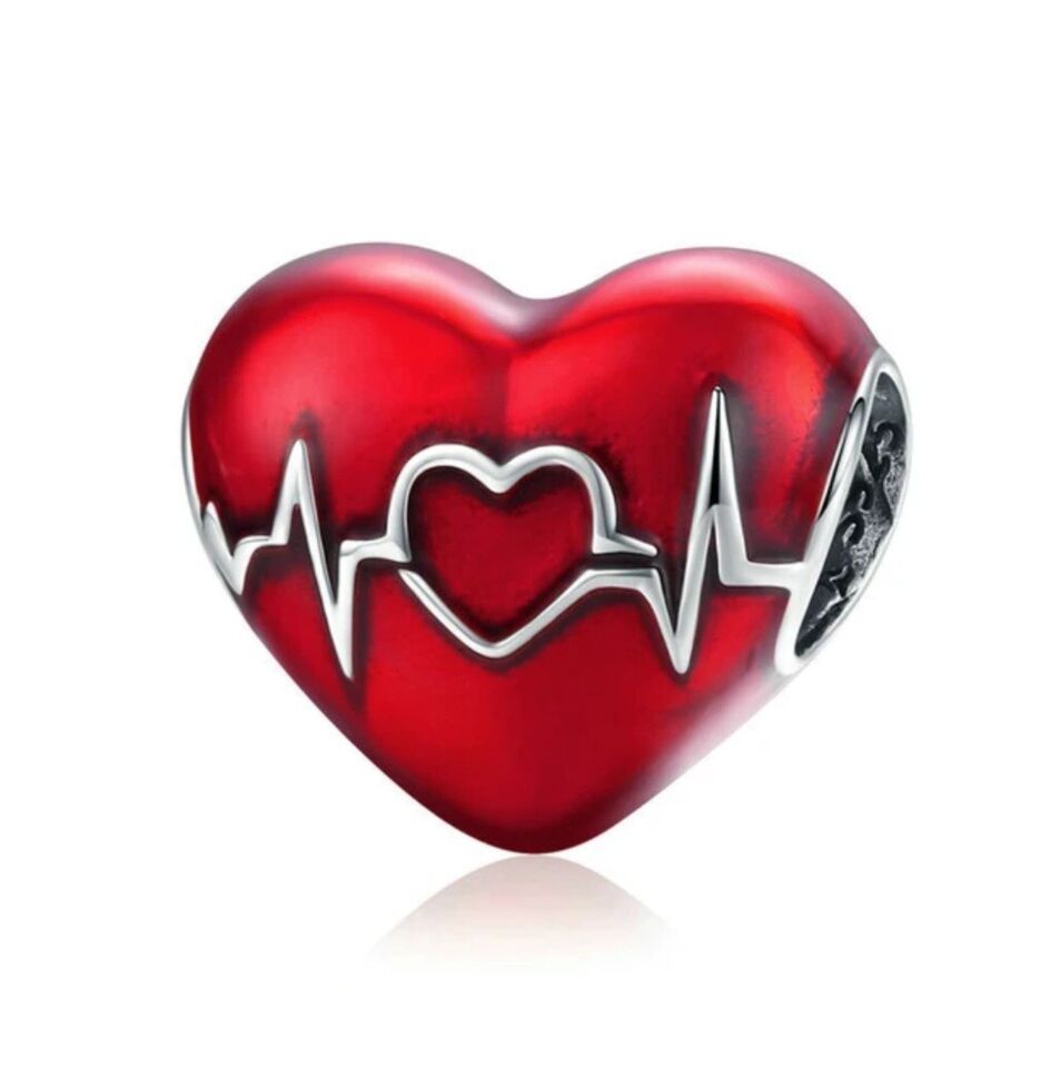 Red Love Heart Heartbeat Charm - bellissi