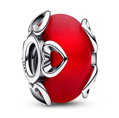 Red Murano Glass whit Heart Charm - bellissi