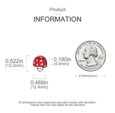 Red Mushroom With Hearts Charm - bellissi