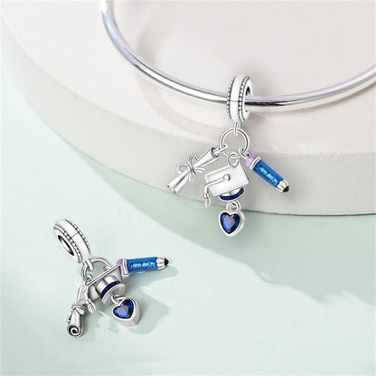 Graduation Cap Diploma & Pen Charm