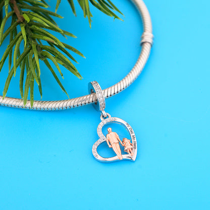 My Dad My Hero Heart Charm