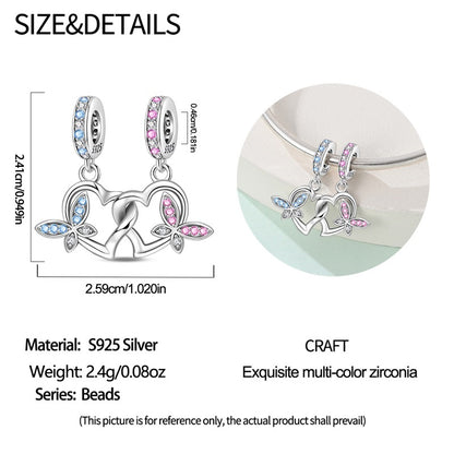 Hearts & Butterflies Dangle Charm