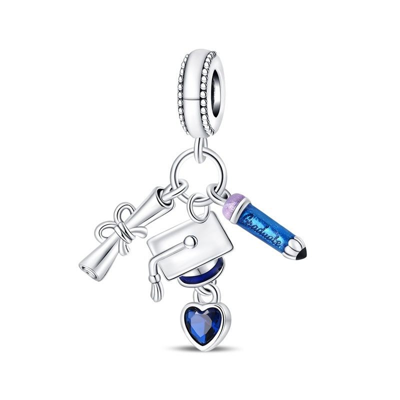 Graduation Cap Diploma & Pen Charm