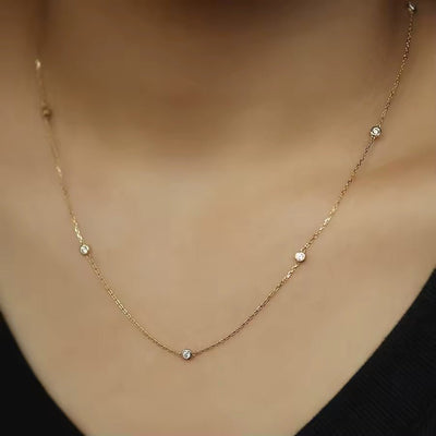 Round Zircon Necklace - bellissi