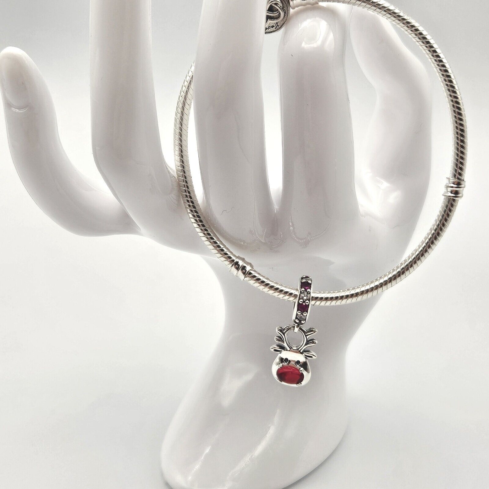 Rudolph Reindeer Red Murano Glass Charm - bellissi