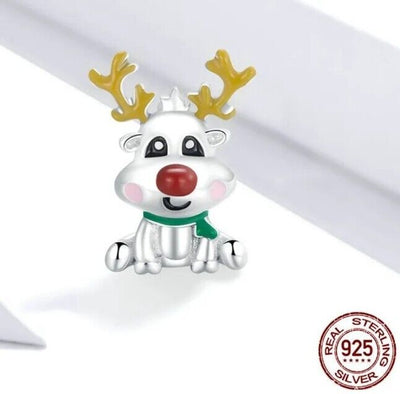 Rudolph Reindeer Silver Charm - bellissi