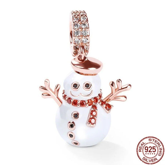 Christmas Snowman Charm Silver S925