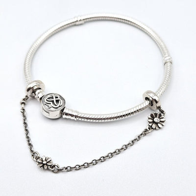 Safety Chain Flowers Silver - bellissi
