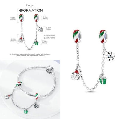 Safety Chain Santa & Present & Snowflake Charm - bellissi