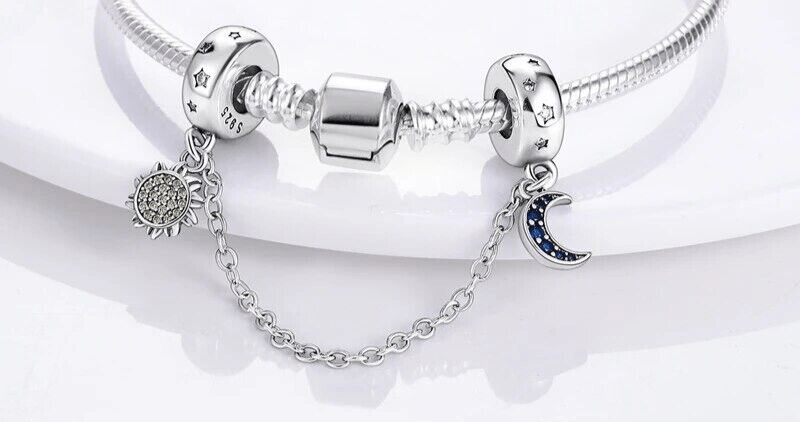 Safety Chain Sun and Moon Charm - bellissi