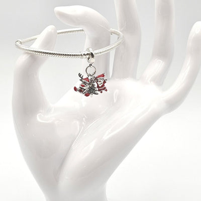 Santa Reindeer & Christmas Tree Silver S925 Dangle Charm - bellissi