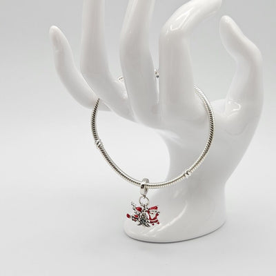 Santa Reindeer & Christmas Tree Silver S925 Dangle Charm - bellissi