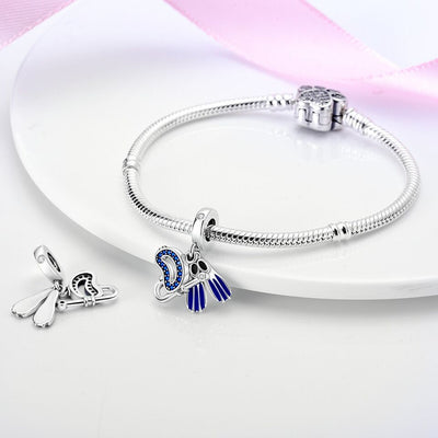 Scuba Diving Mask Flipper Dangle Charm - bellissi