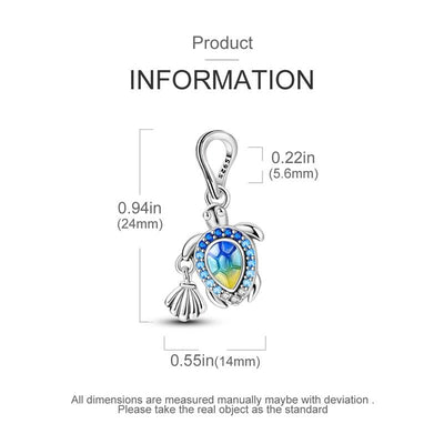 Sea Turtle Zirconia Dangle Charm - bellissi